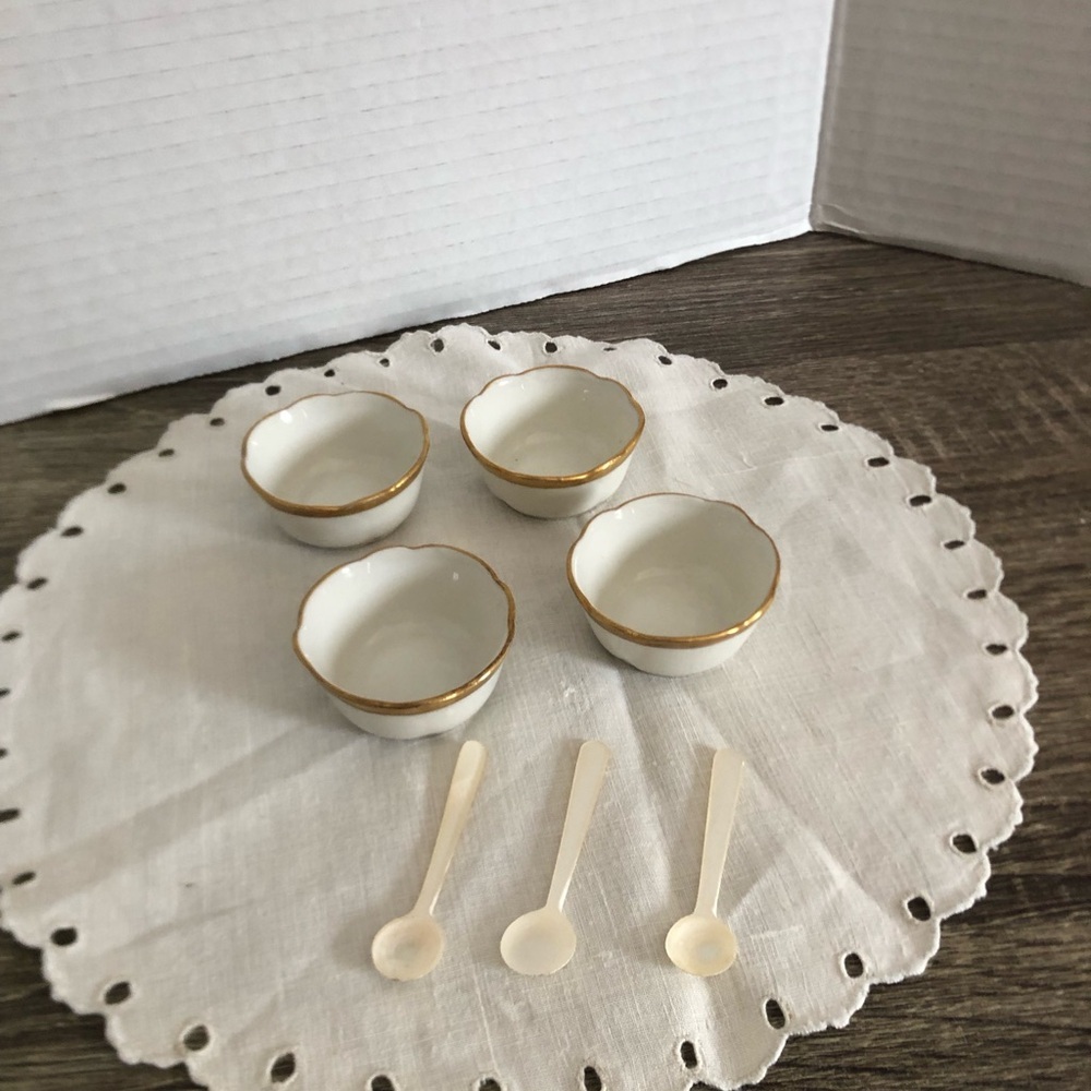Antique Limoges Hand Painted Salt Cellars